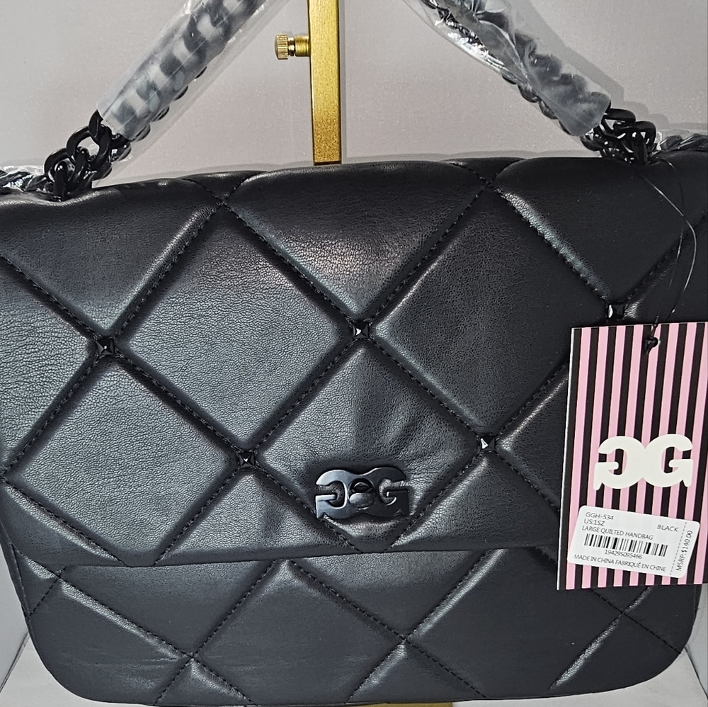 Gilda Paris Quilted Vegan Leather Shoulder Bag